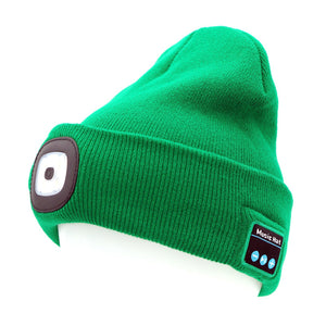 Winter Knitted Beanie Hat Cap with Light Earphone Bluetooth Led Light Luminous Outdoor Torch Handfree Music Mic Speaker Headphone Hat