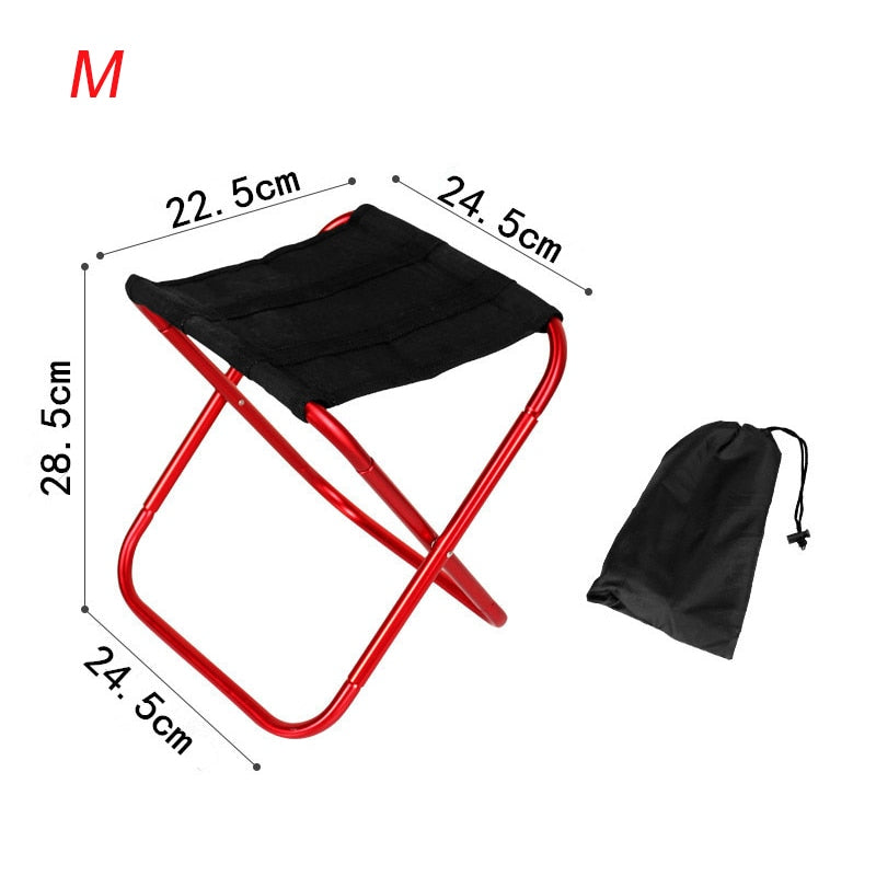 Folding Small Stool Fishing Chair Picnic Camping Chair Foldable Aluminium Cloth Outdoor Portable Easy  Carry Outdoor Furniture