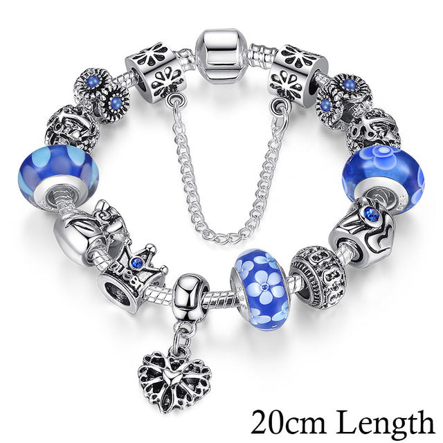 Doracy - Doracy  Queen Crown Crystal Charm Murano Glass Beads  With Silver Plated Bangles,Bracelets And Jewelry for Ladies. Perfectly Designed for Classic Ladies and Women - Bracelets, Caps Hats  Queen Crown Crystal Charm Murano Glass Beads  With Silver Plated Bangles,Bracelets And Jewelry for Ladies. Perfectly Designed for Classic Ladies and Women - Caps Hats Bracelets Swimming Running Cycling  Fashion
