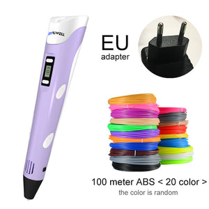 Doracy - Doracy  3D Printing Pen Of 1.75mm ABS/PLA DIY And LED/LCD Screen- 3D Painting Pen+ Filament For Kids  and Adults Design Drawing And Artist - Bracelets, Caps Hats  3D Printing Pen Of 1.75mm ABS/PLA DIY And LED/LCD Screen- 3D Painting Pen+ Filament For Kids  and Adults Design Drawing And Artist - Caps Hats Gadgets Swimming Running Cycling  Fashion