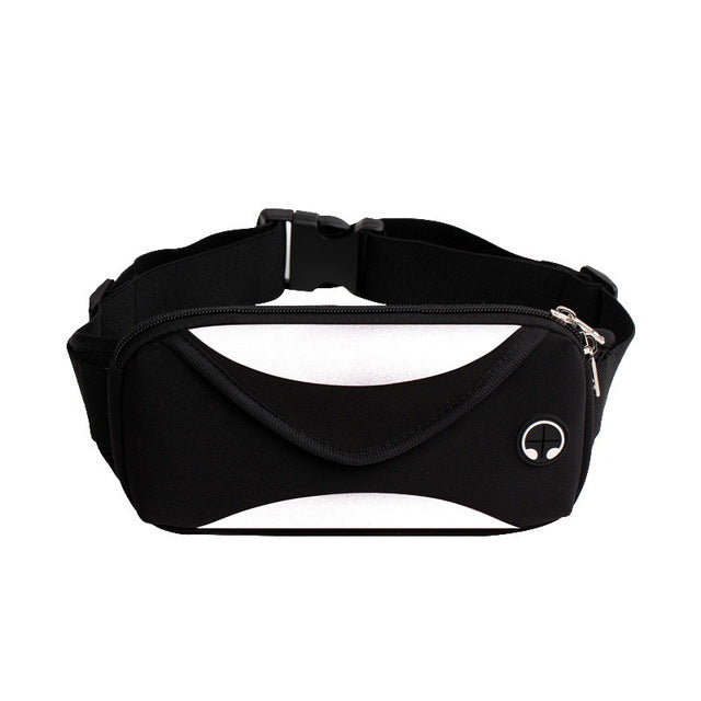 SYGA Chest Bag Waist Fanny Pack Running Belt for Men Women Unisex Bum Bag  with Headphone Jack and 4-Zipper Pockets Adjustable Belt for Outdoors Yoga